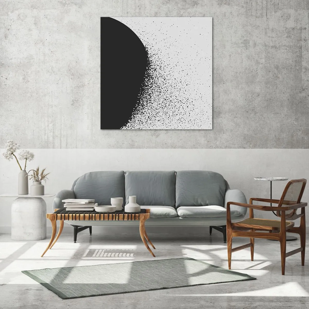 Üveg kép - Molekulák mozgása - 60x60 cm