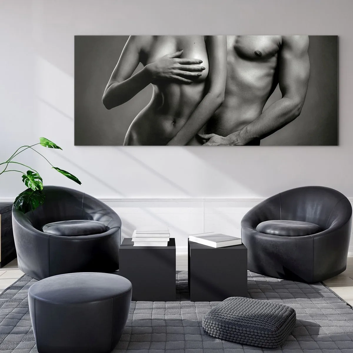 Üveg kép - Ádám és Éva - 100x40 cm