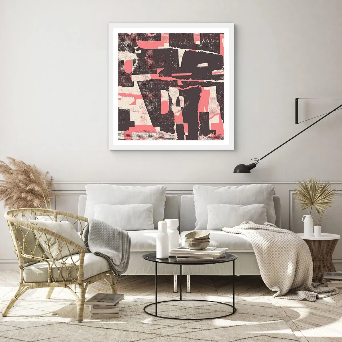 Poszter fekete keretben - Minden nyüzsgés és nyüzsgés - 60x60 cm