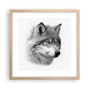 Poszter világos tölgy keretben - Alfa - kétségtelenül - 40x40 cm