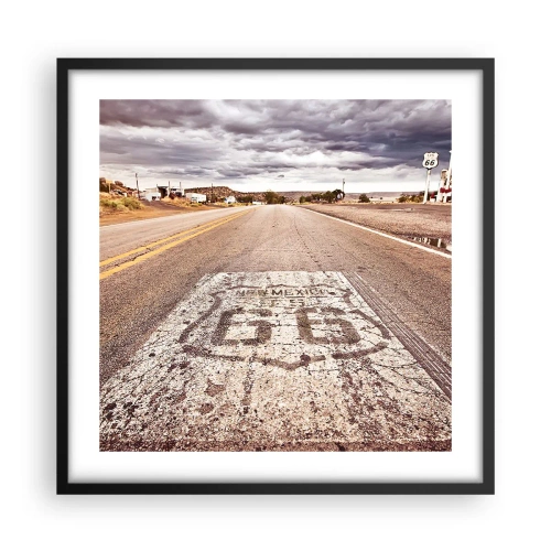 Poszter fehér keretben - Mother Road – amerikai legenda - 50x50 cm