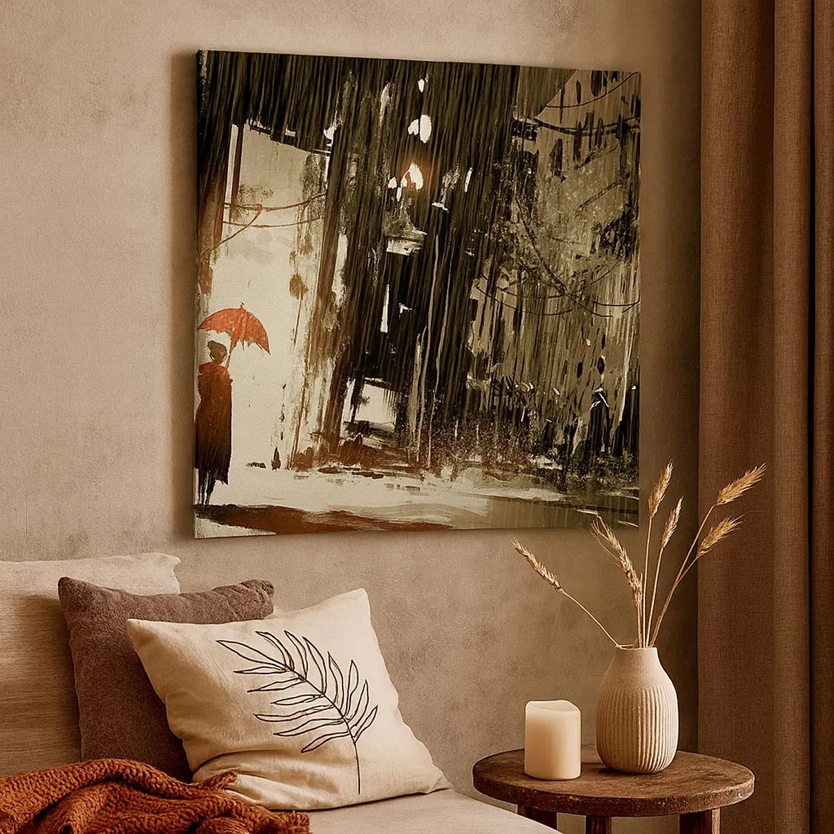 Vászonkép - A vörös esernyő költészete - 30x30 cm