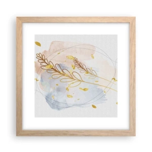 Poszter világos tölgy keretben - Aranyszínű fuvallat - 30x30 cm