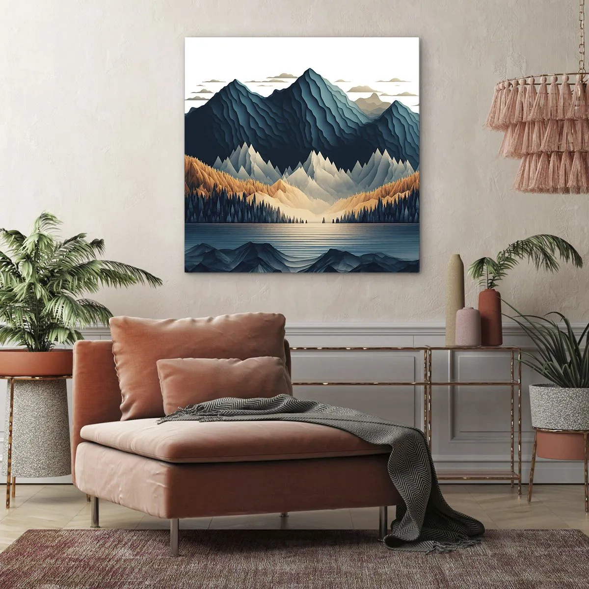 Vászonkép - Tökéletes hegyi táj - 50x50 cm