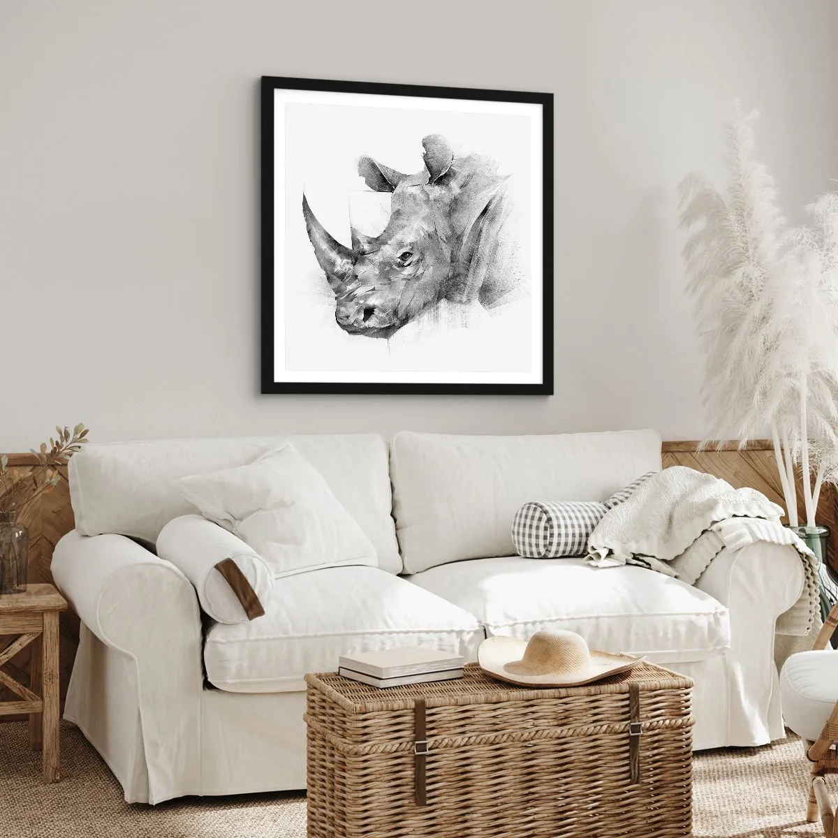 Poszter fehér keretben - Afrikai portré - 60x60 cm