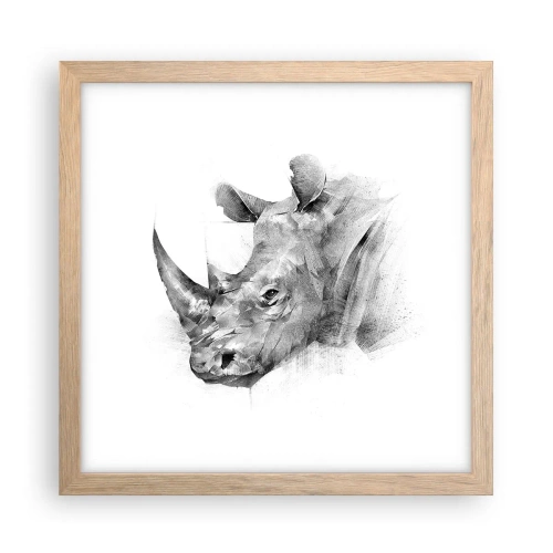 Poszter világos tölgy keretben - Afrikai portré - 30x30 cm