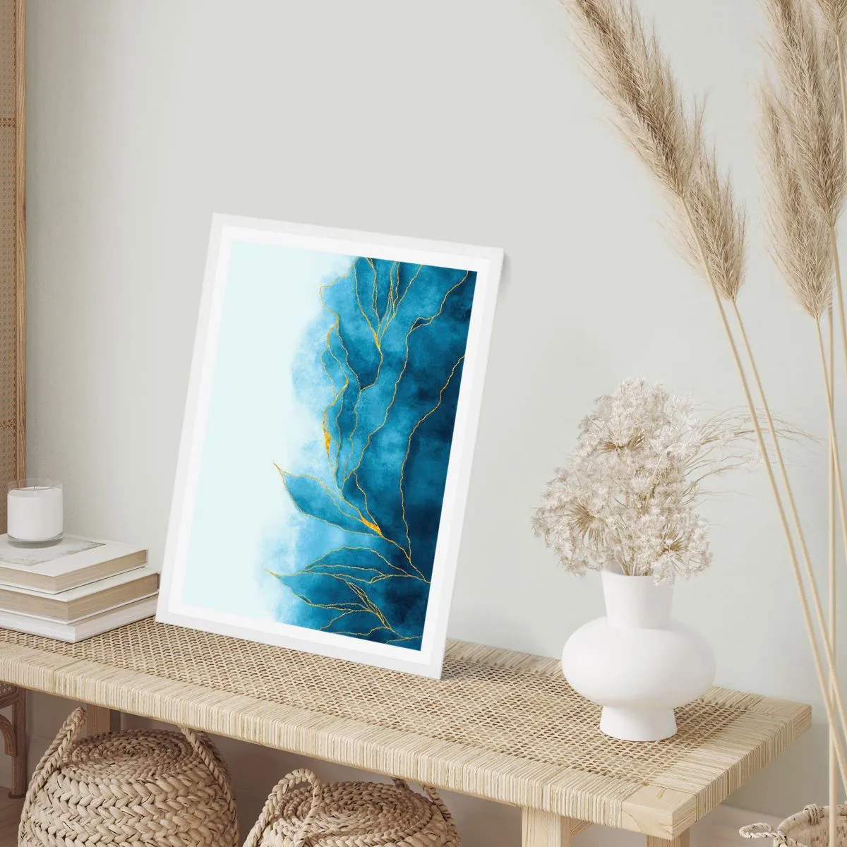 Poszter fekete keretben - Kék aranyban - 70x100 cm