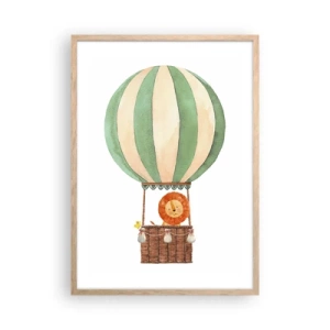 Poszter világos tölgy keretben - Leon utazásai - 50x70 cm