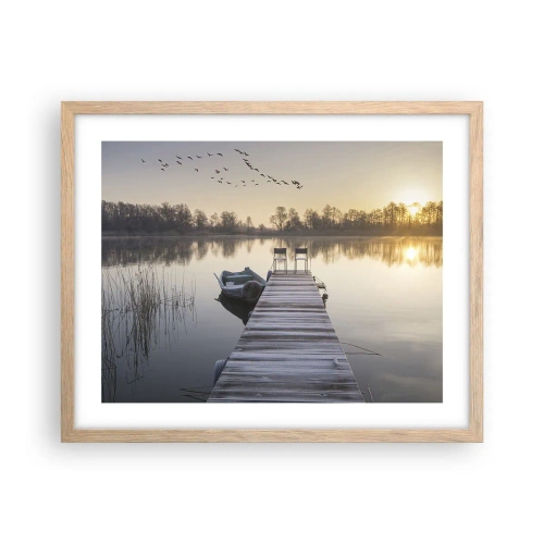 Poszter világos tölgy keretben - Egy kis idő múlva visszajövök - 50x40 cm