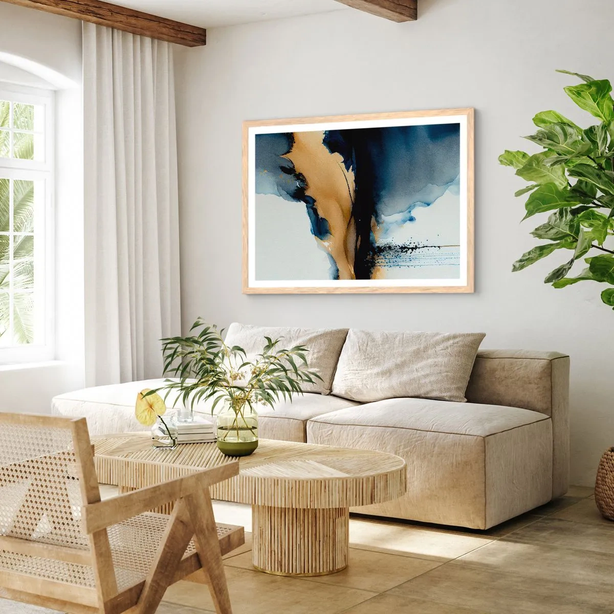 Poszter világos tölgy keretben - A fátyol mögött - 100x70 cm