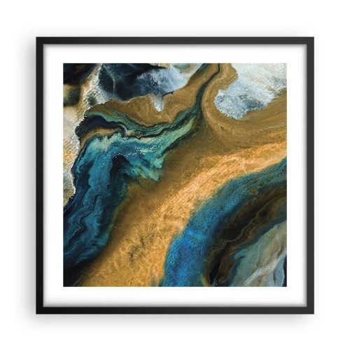 Poszter fehér keretben - Kék - sárga - kölcsönös hatások - 50x50 cm