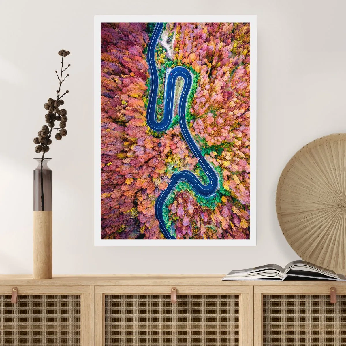 Poszter - Kanyargós út az erdőn keresztül - 40x50 cm