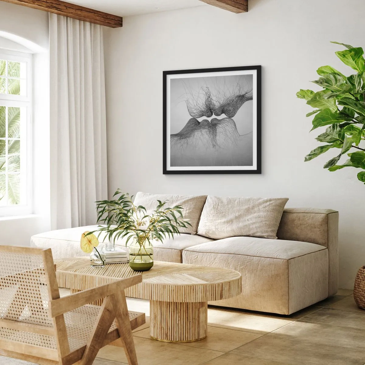 Poszter fehér keretben - A szél csókja - 50x50 cm