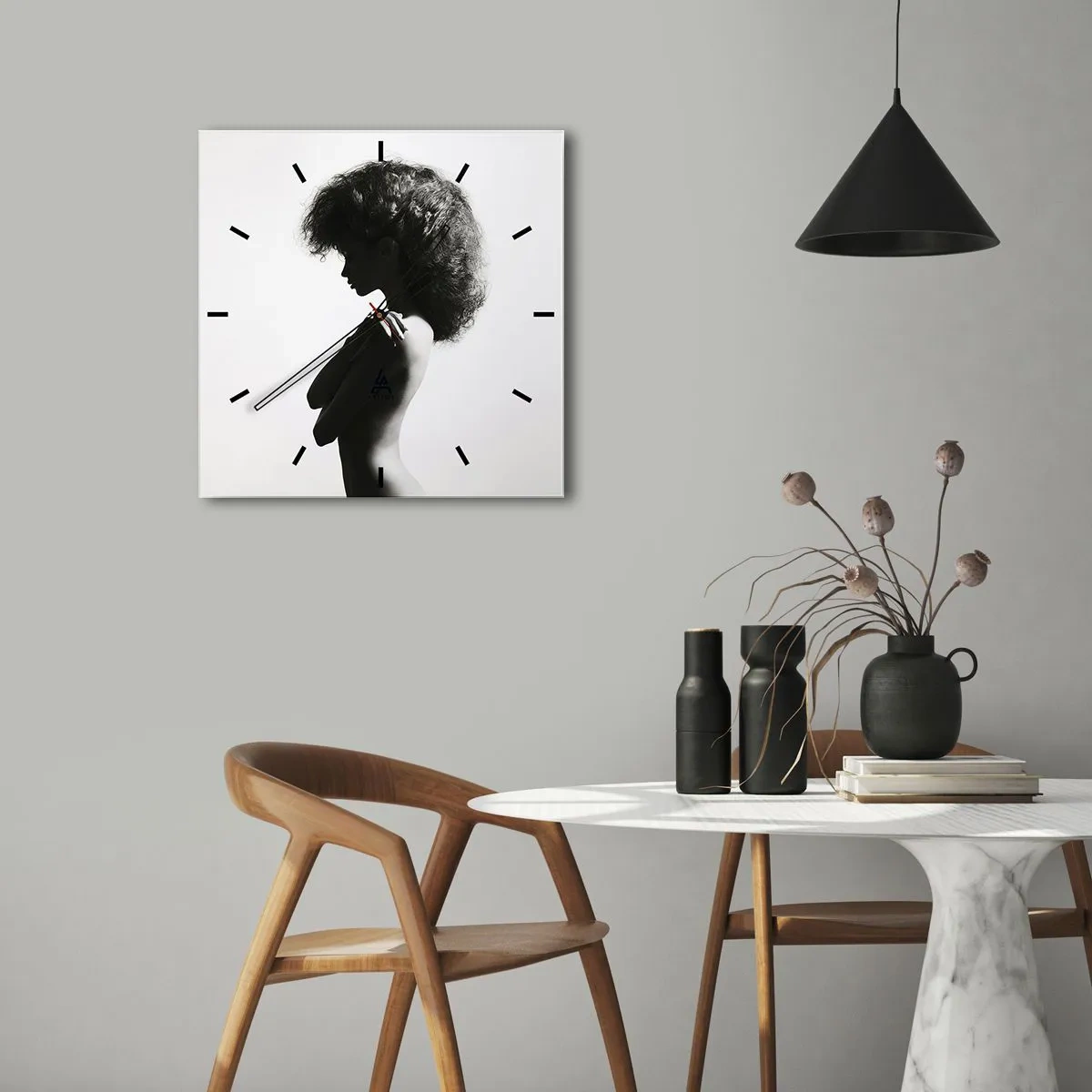 Falióra, Óra - Mint virág a karcsú száron - 30x30 cm