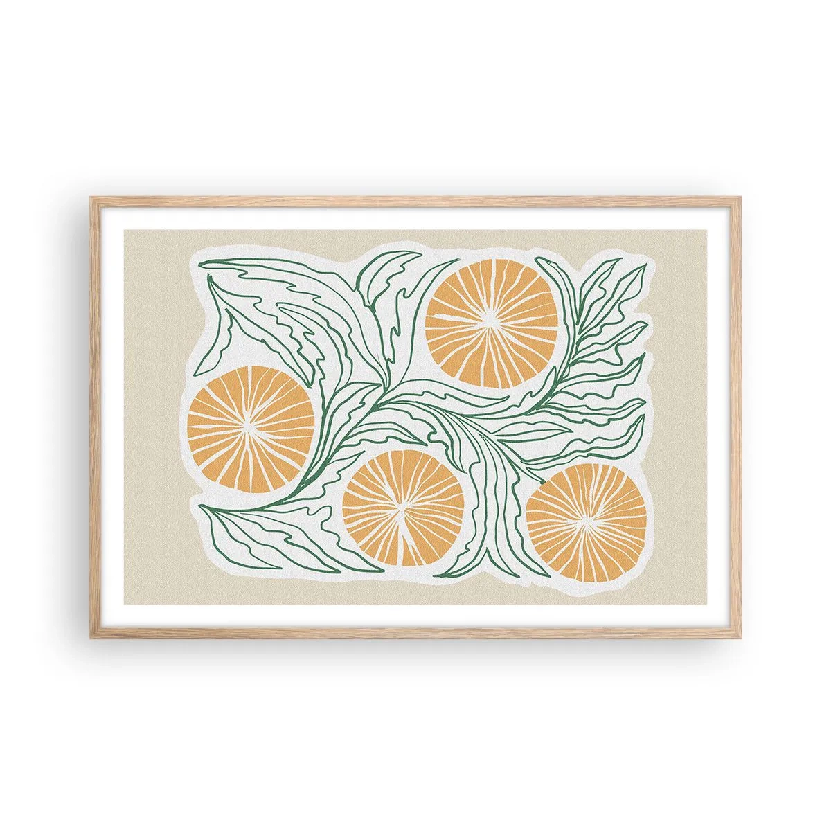 Poszter világos tölgy keretben - Etnikus egy csipet absztrakcióval - 91x61 cm