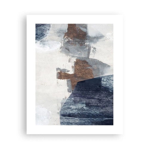 Poszter - Kékes barna formák - 40x50 cm