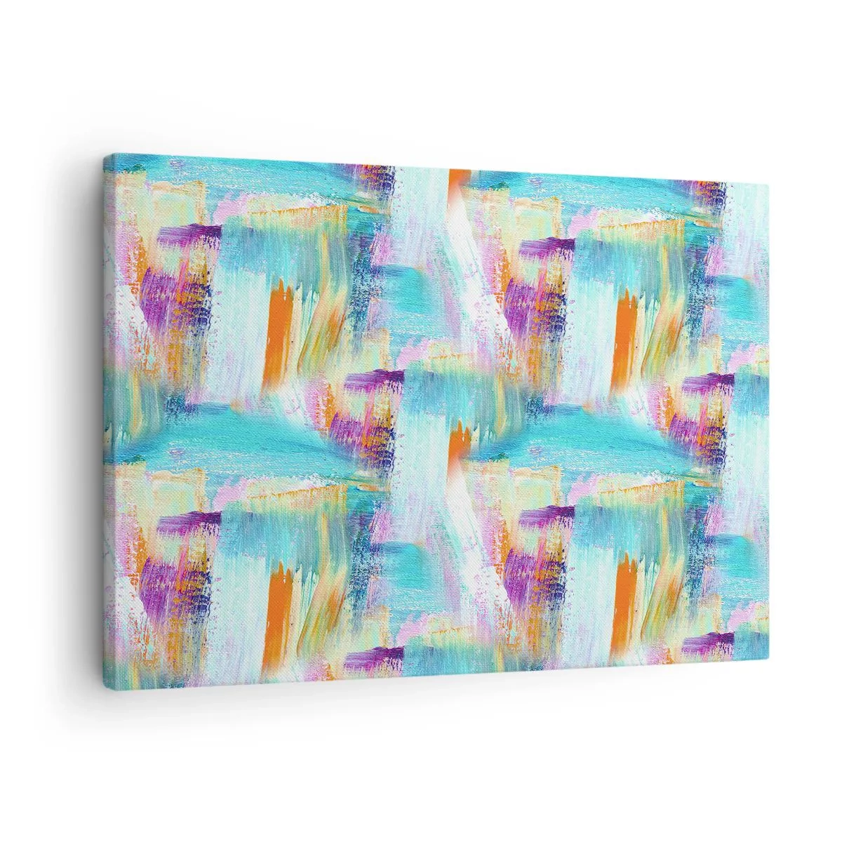 Vászonkép - Színes absztrakció dinamikus ecsetvonásokkal - 70x50cm - Vidám firka - Modern fali dekoráció nappalihoz és hálószobához ARTTOR