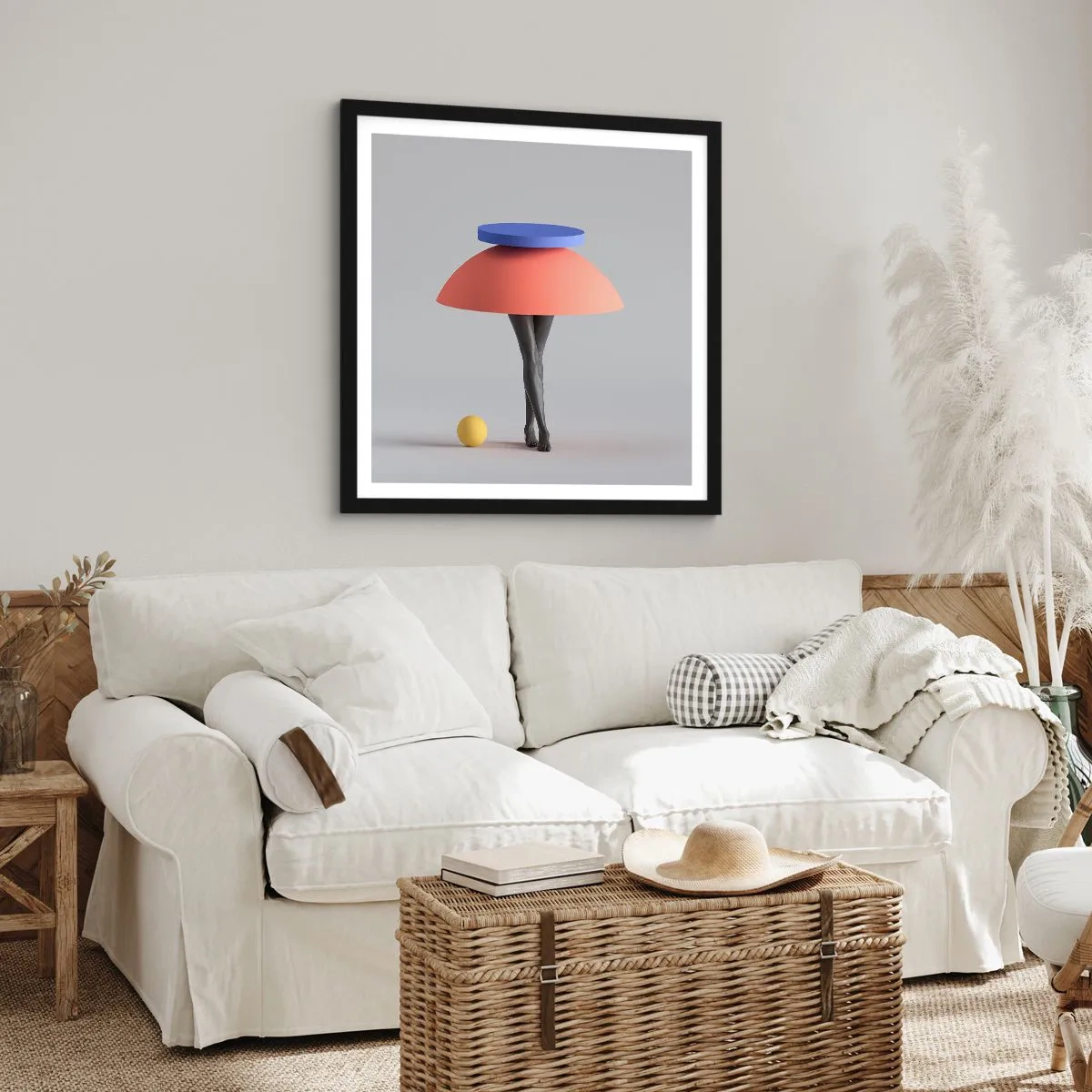 Poszter fehér keretben - Szürreális kompozíció - 40x40 cm