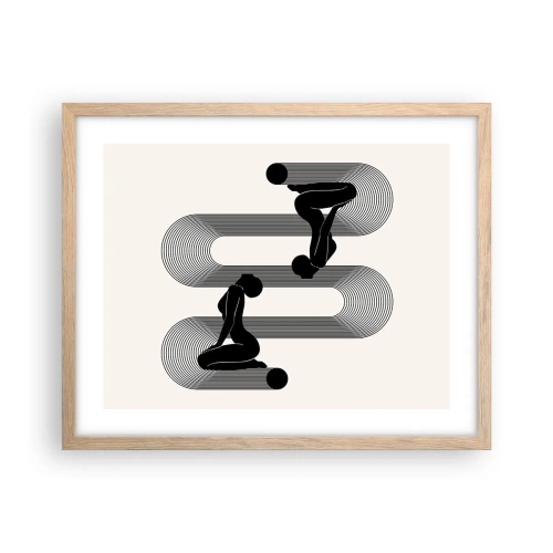 Poszter világos tölgy keretben - Érzéki szimmetria - 50x40 cm