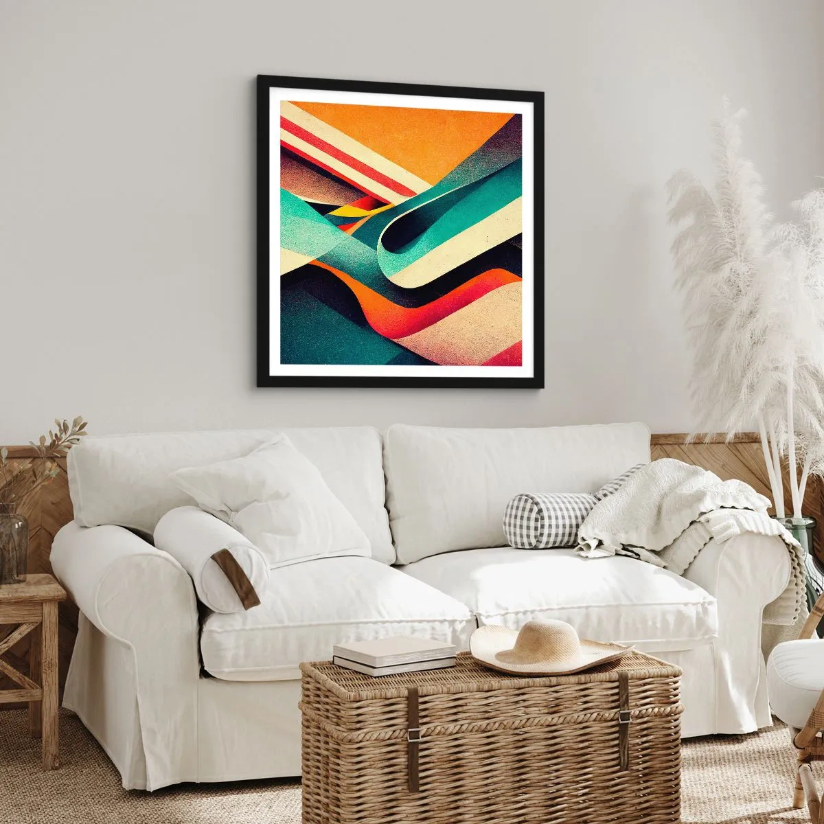 Poszter fehér keretben - Intenzív kompozíció - 60x60 cm