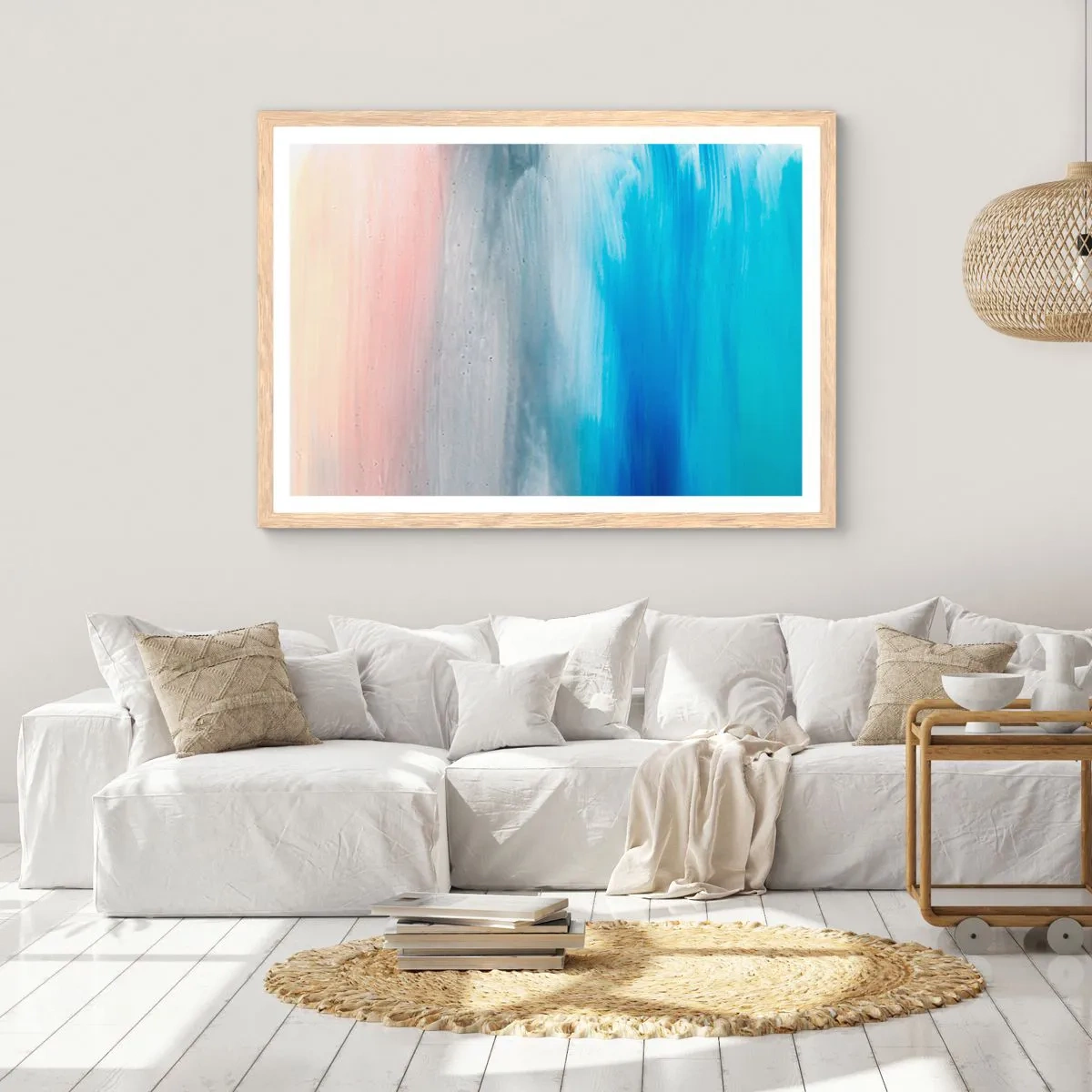 Poszter világos tölgy keretben - Elemek: levegő - 40x30 cm