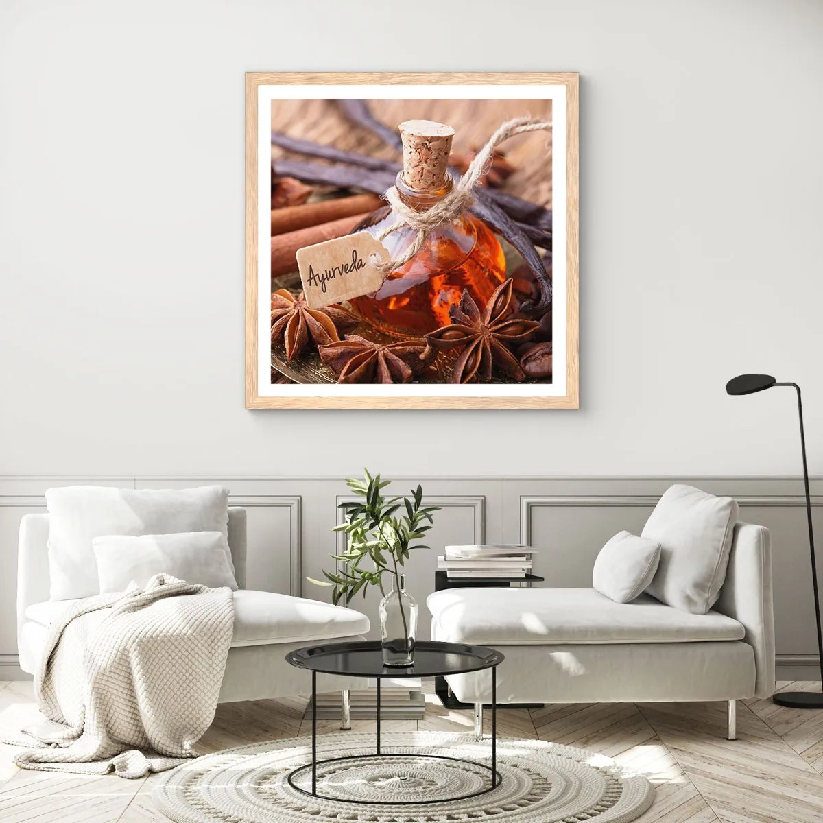 Poszter világos tölgy keretben - A test és a lélek egysége felé - 60x60 cm