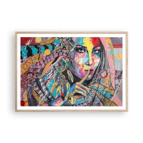 Poszter világos tölgy keretben - Maradj csendben, amíg meg nem érted - 100x70 cm