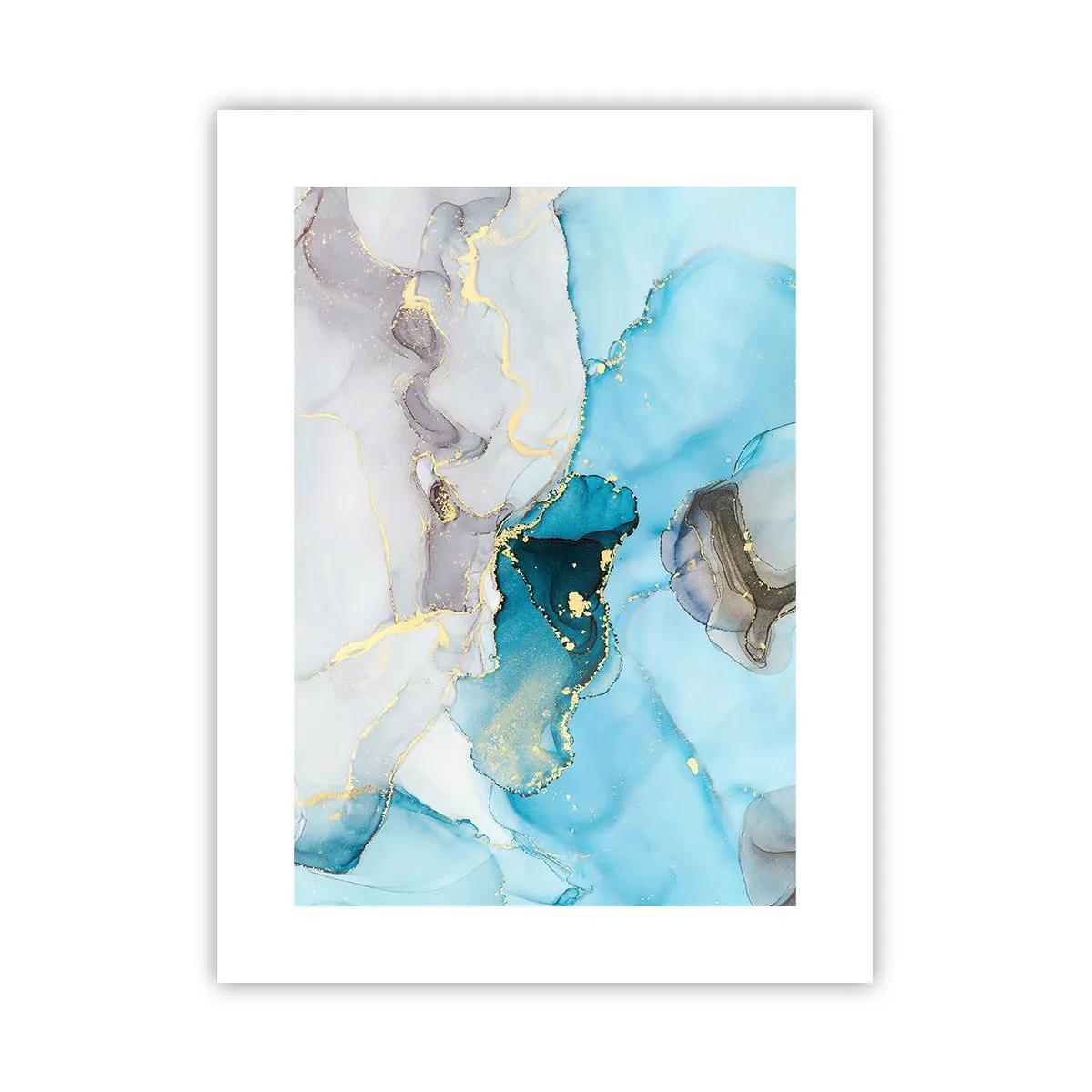 Poszter - Tanulmány a szürke és a türkiz találkozásáról - 30x40 cm