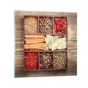 Üveg kép - Formarend, aromacsokor - 30x30 cm