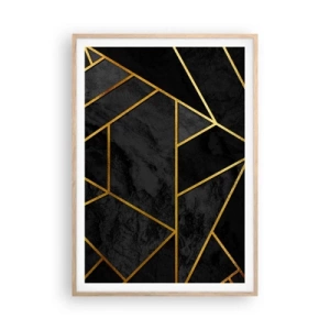 Poszter világos tölgy keretben - Sötétség és ragyogás - 70x100 cm