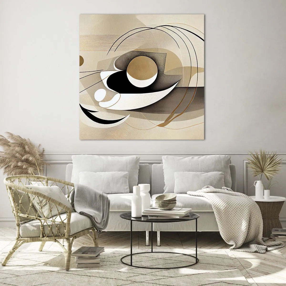 Üveg kép - Kompozíció: a dolgok lényege - 40x40 cm