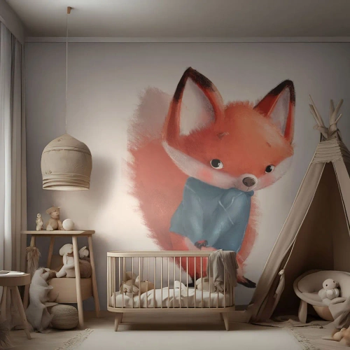 Fotótapéta Premium Canvas - Jó áll rajtam? - Gyerekeknek, Róka, Tündérmese - 500x350 cm