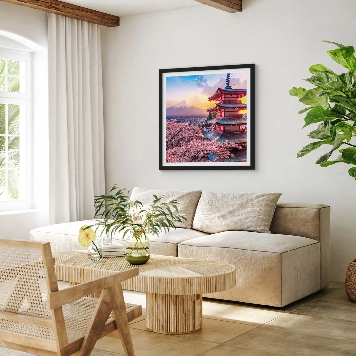 Poszter fehér keretben - A japán lélek lényege - 60x60 cm