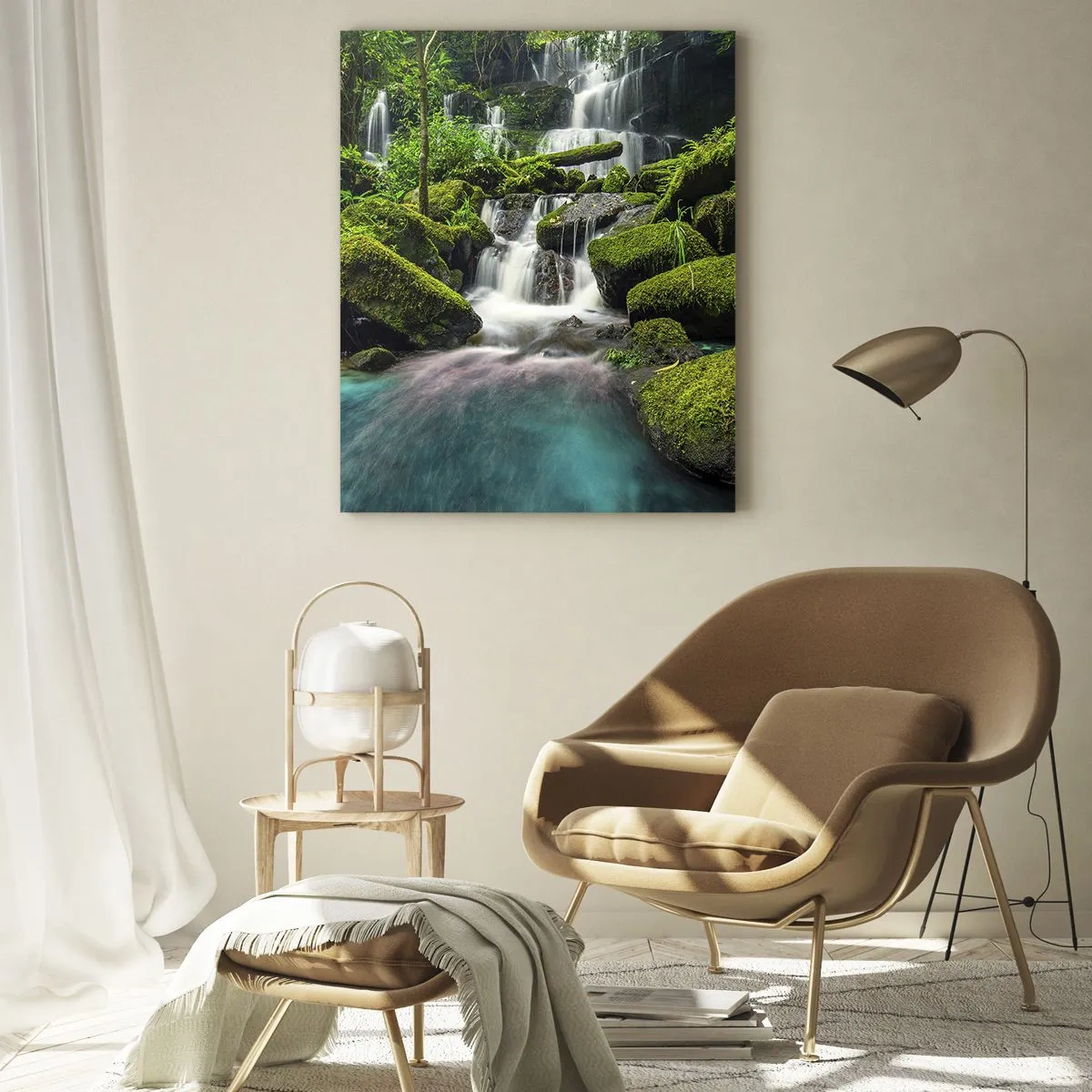 Üveg kép - Türkiz, zafír és folyékony ezüst - 80x120 cm