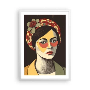 Poszter fekete keretben - Korall hölgy - 50x70 cm