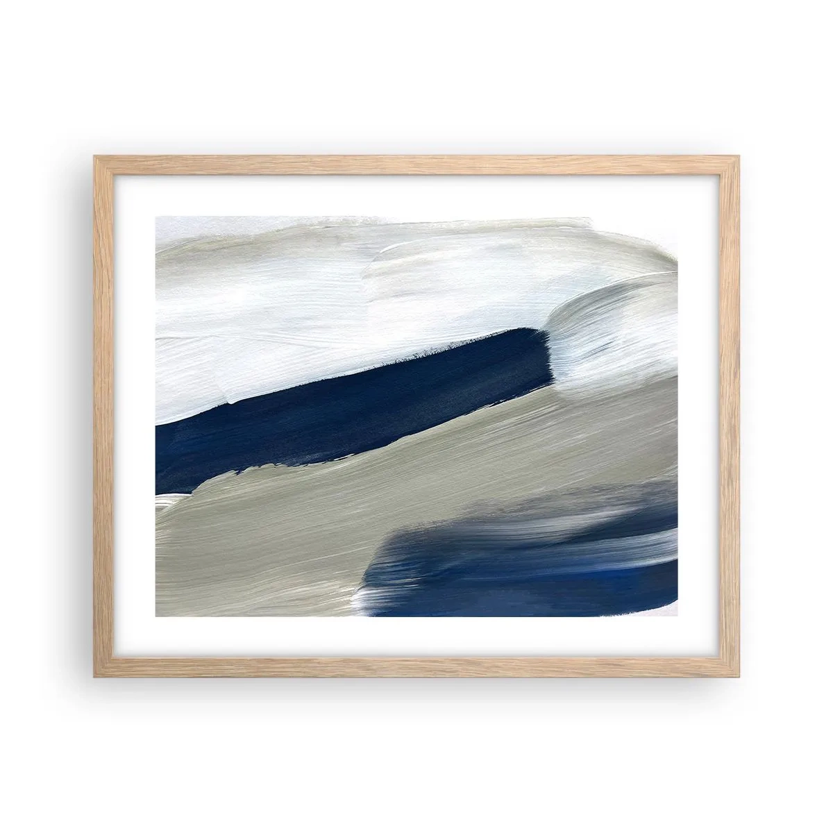 Poszter világos tölgy keretben - Találkozás a fehérrel - 50x40 cm