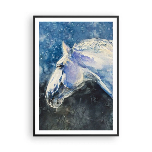 Poszter fehér keretben - Portré kék fényben - 70x100 cm