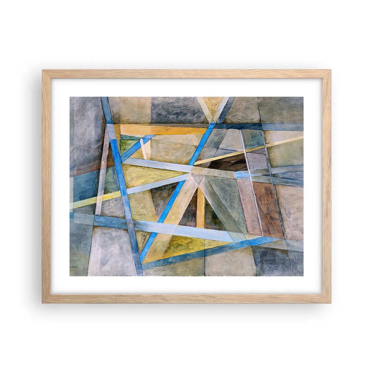 Poszter világos tölgy keretben - Egyenesen vagy átlósan? - 50x40 cm