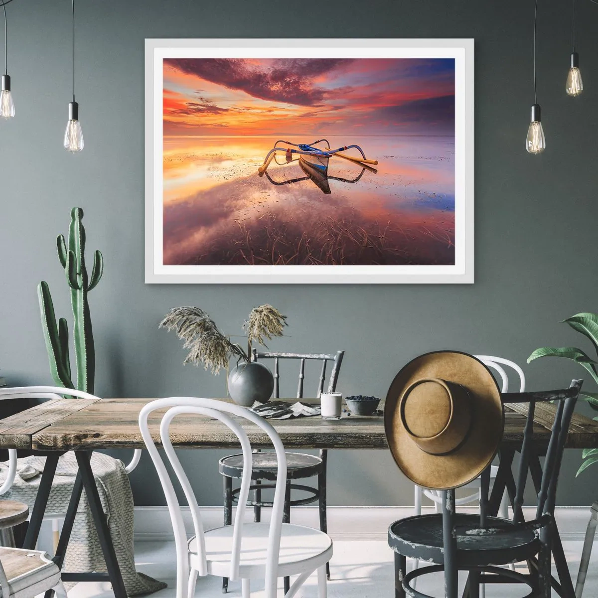 Poszter fekete keretben - Egy trópusi este nyugalma - 70x50 cm