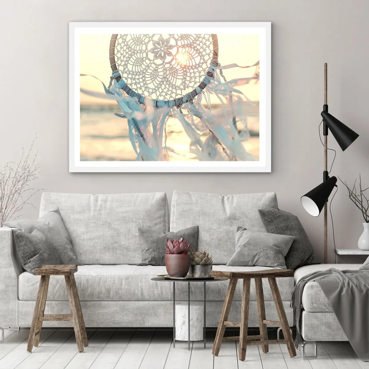 Poszter fekete keretben - Csipkés totem - 70x50 cm