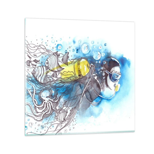 Üveg kép - Nagy kék - 60x60 cm