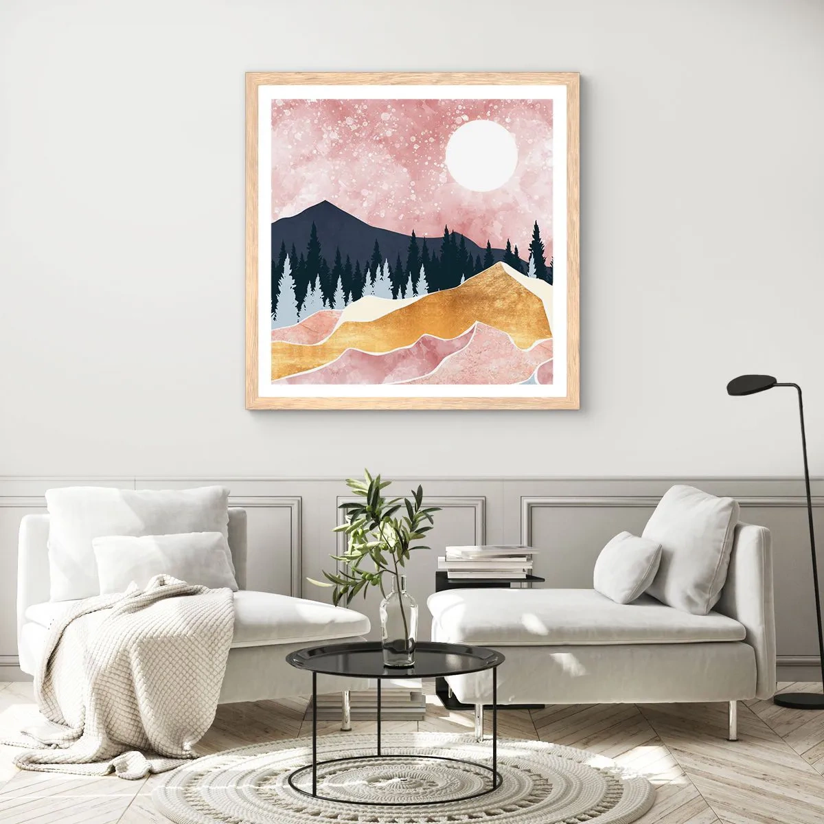 Poszter világos tölgy keretben - Éjjeli őrség - 50x50 cm