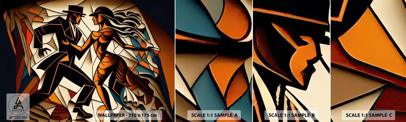 Fotótapéta Minta Standard Eco - Szenvedély és hév tánca - Kubizmus, Tánc, Párosít - 100x30 cm