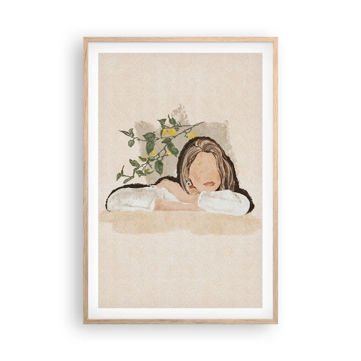 Poszter világos tölgy keretben - Déli szépség - 61x91 cm