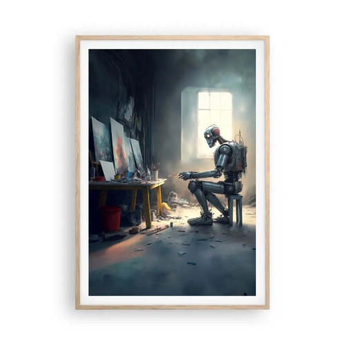 Poszter világos tölgy keretben - Az alkotás aktusa - 70x100 cm