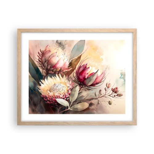 Poszter világos tölgy keretben - Profilból és en face - 50x40 cm