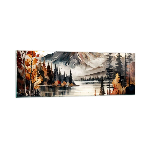 Üveg kép - Aranyszínű ősz a hegyekben - 90x30 cm