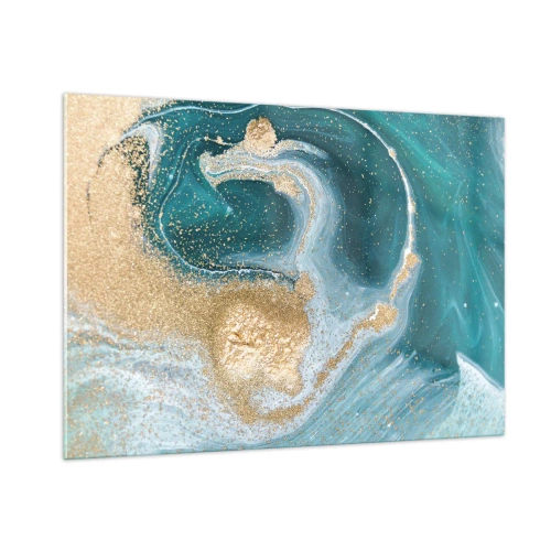 Üveg kép - Arany és türkiz örvénye - 100x70 cm