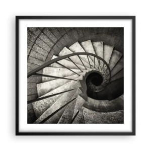 Poszter fehér keretben - Lépcsőn fel, lépcsőn le - 50x50 cm
