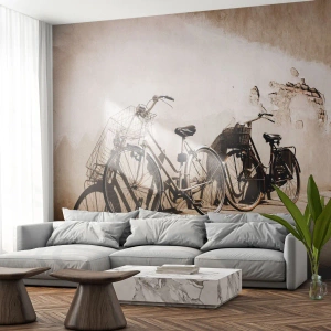 Fotótapéta Premium Sand - A múlt felejthetetlen varázsa - Kerékpár, Utazás, Szüret - 150x105 cm